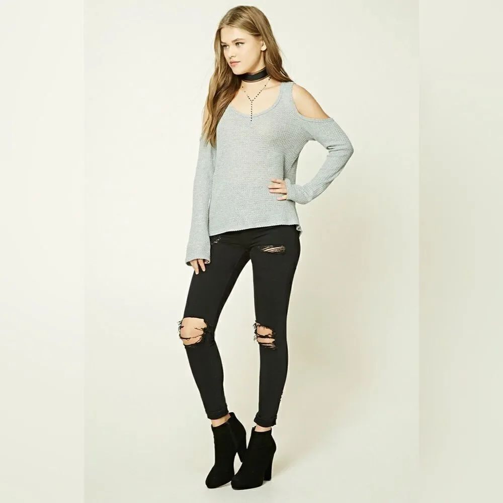 ✨HP 7-27-17✨Popcorn Knit Open-Shoulder Top✨